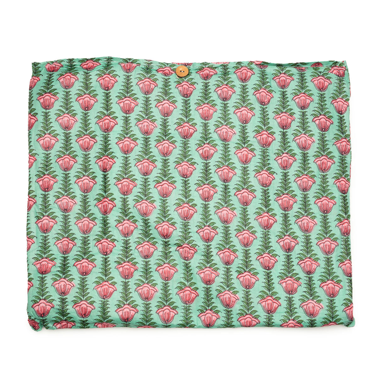 Elie Beaumont Serendipity Cotton Quilted Tote - Lt Green Lotus