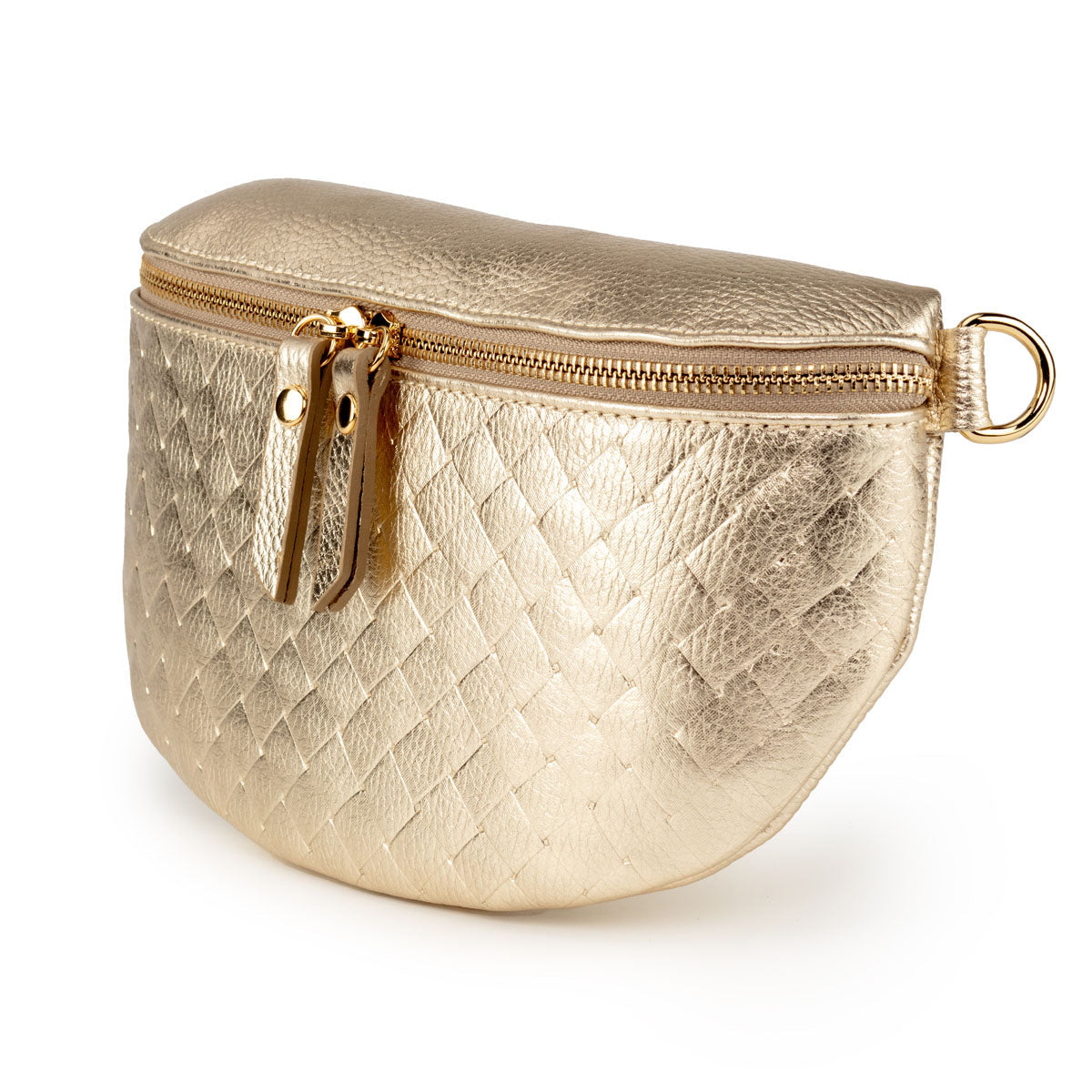 Elie Beaumont Woven Sling Bag Gold