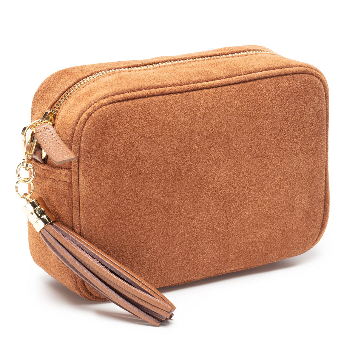 Elie Beaumont Crossbody Tassel Suede - Tan