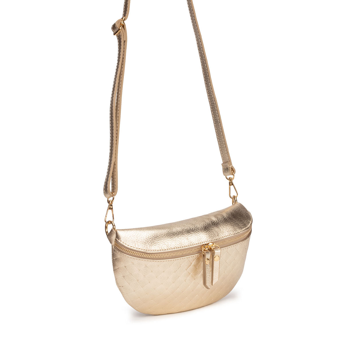 Elie Beaumont Woven Sling Bag Gold