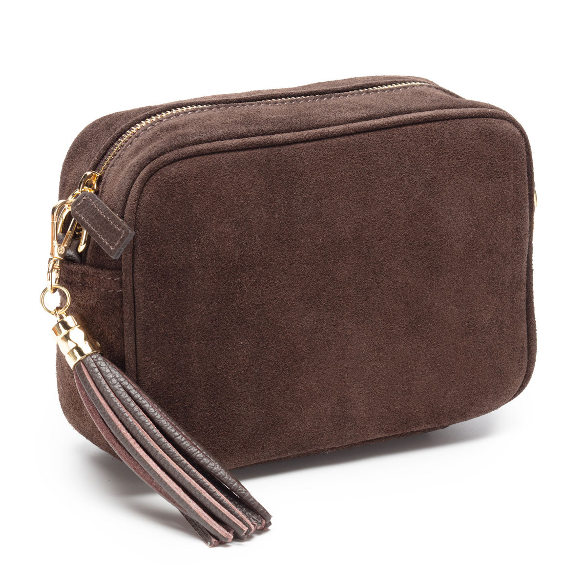 Elie Beaumont Crossbody Tassel Suede - Tan