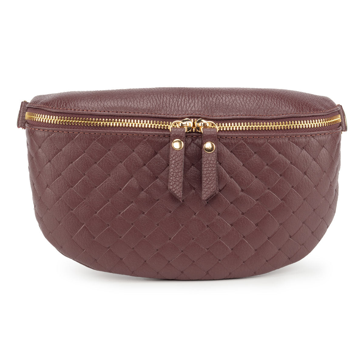 Elie Beaumont Woven Sling Bag Wine - Midi size