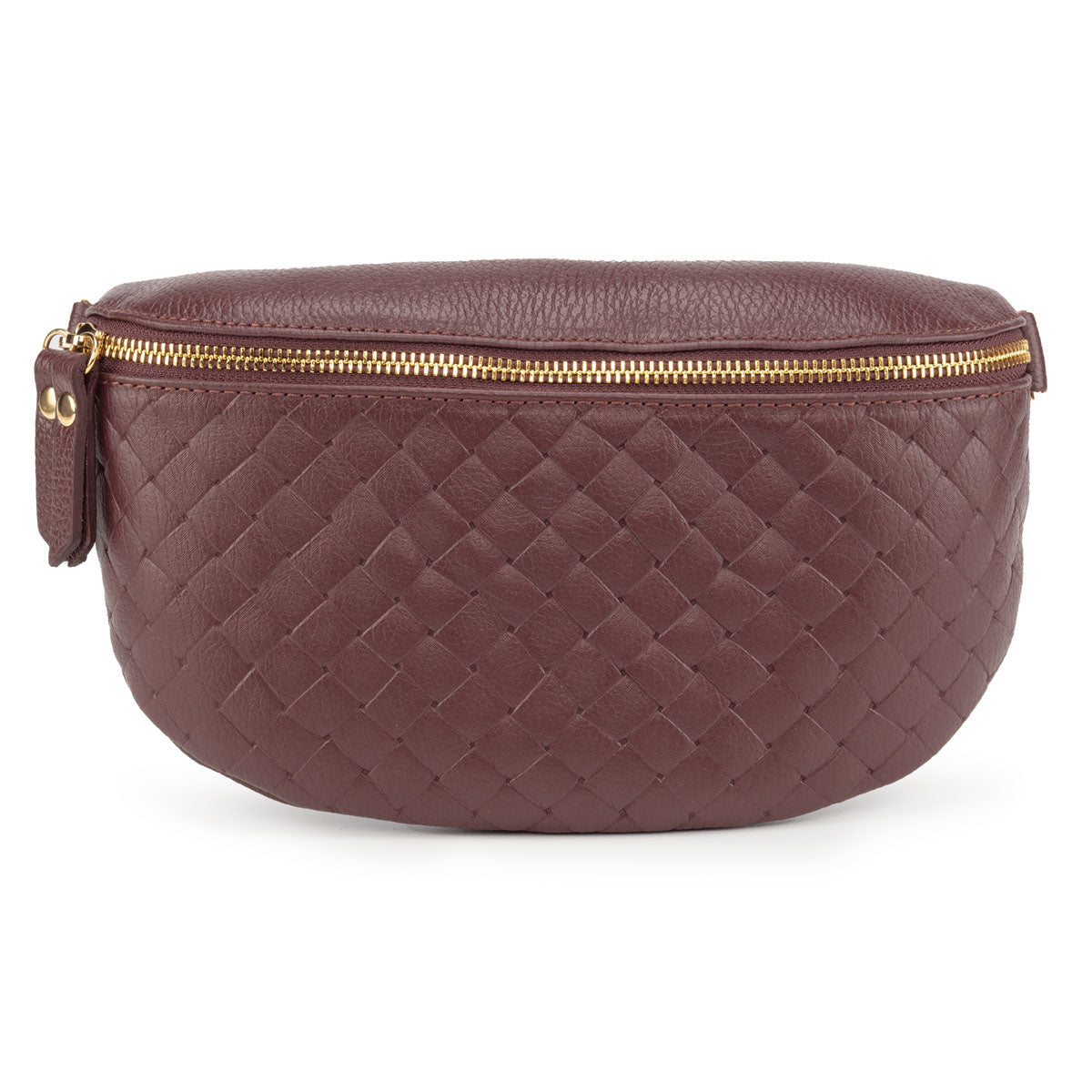 Elie Beaumont Woven Sling Bag Wine - Midi size