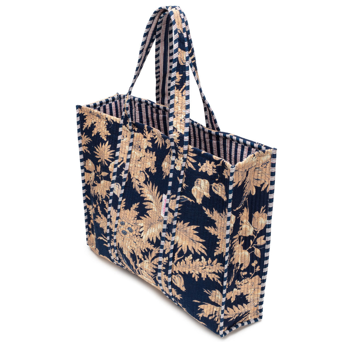 Elie Beaumont Serendipity Cotton Quilted Tote - Midnight Blossom