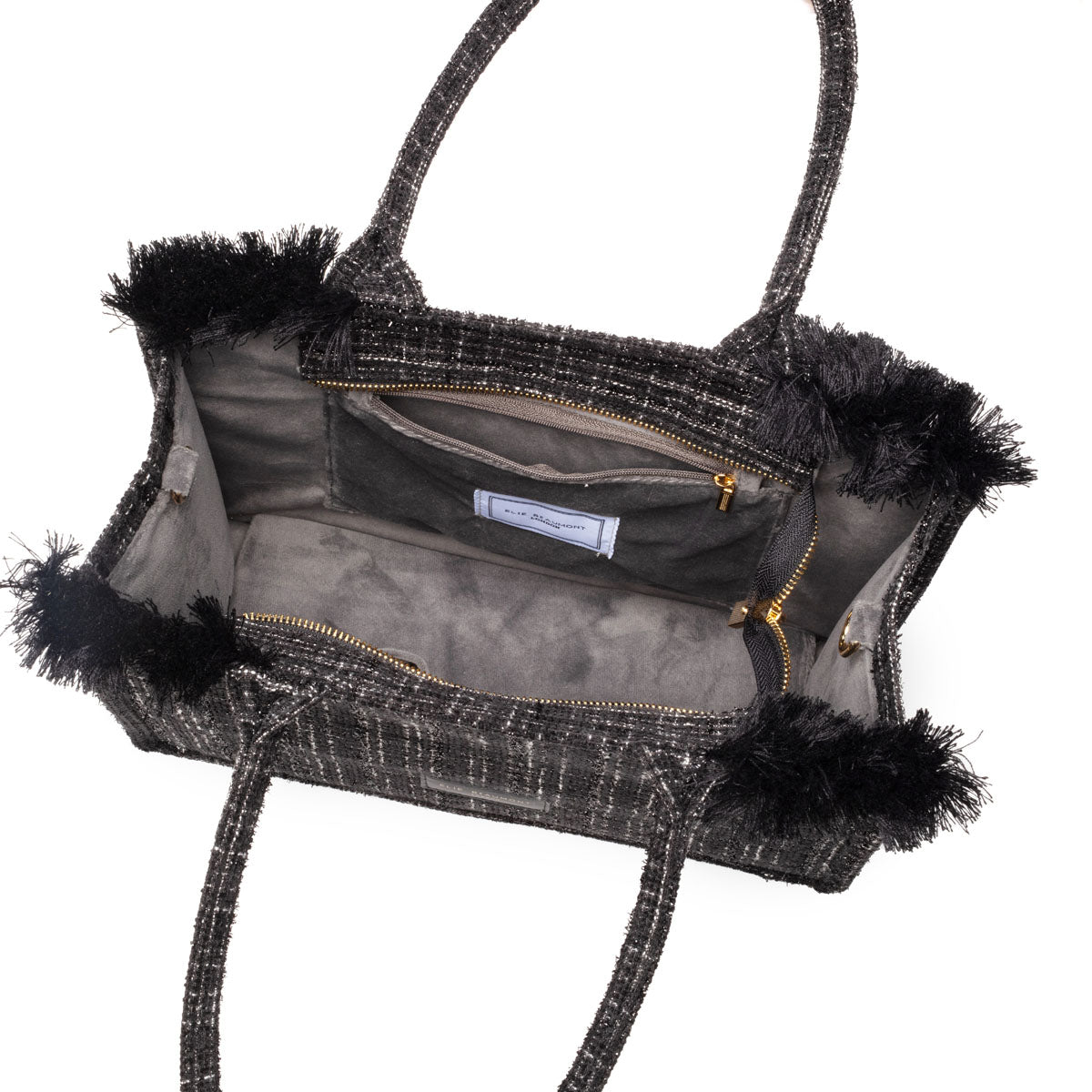 Elie Beaumont Fabric Tote - Black Checks