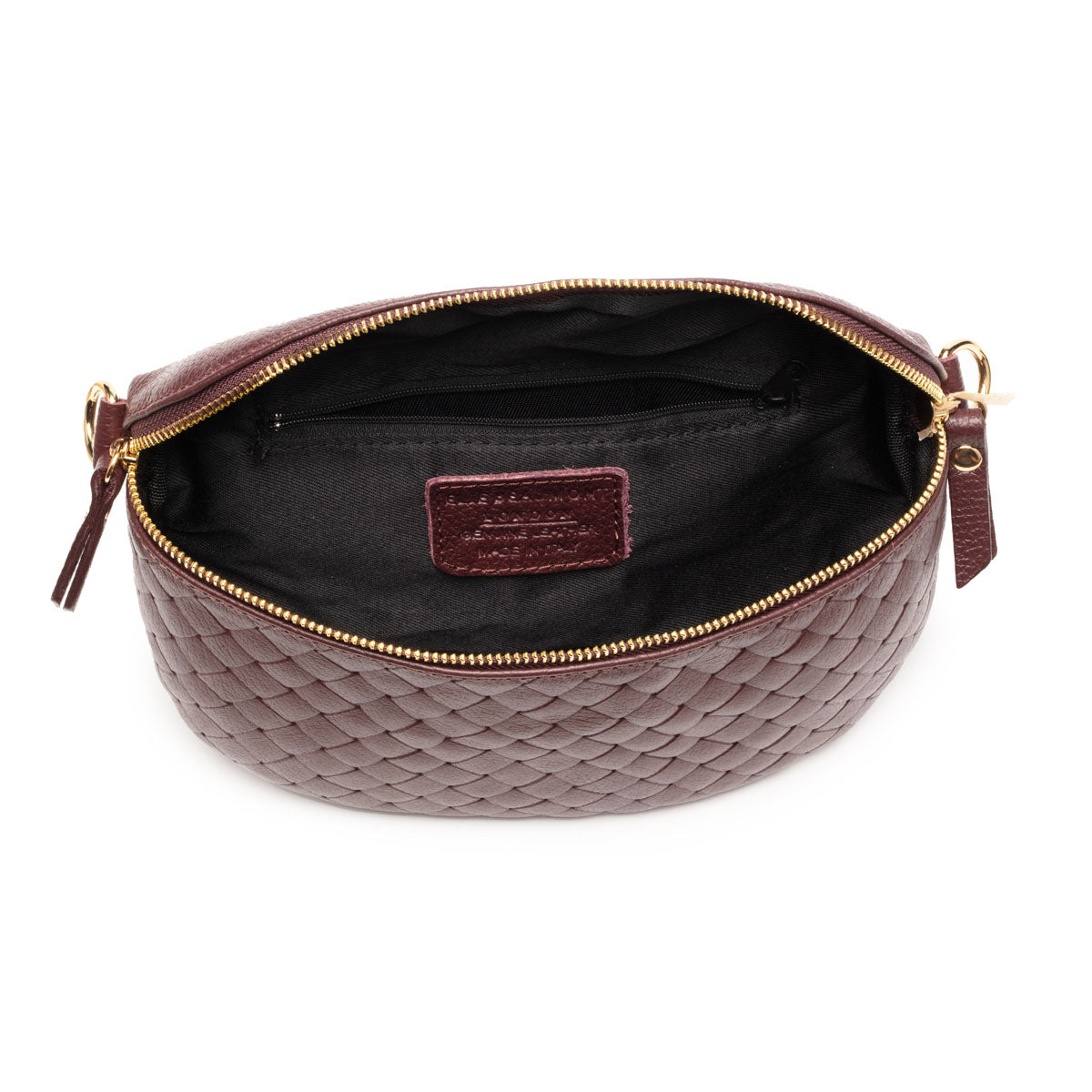Elie Beaumont Woven Sling Bag Wine - Midi size