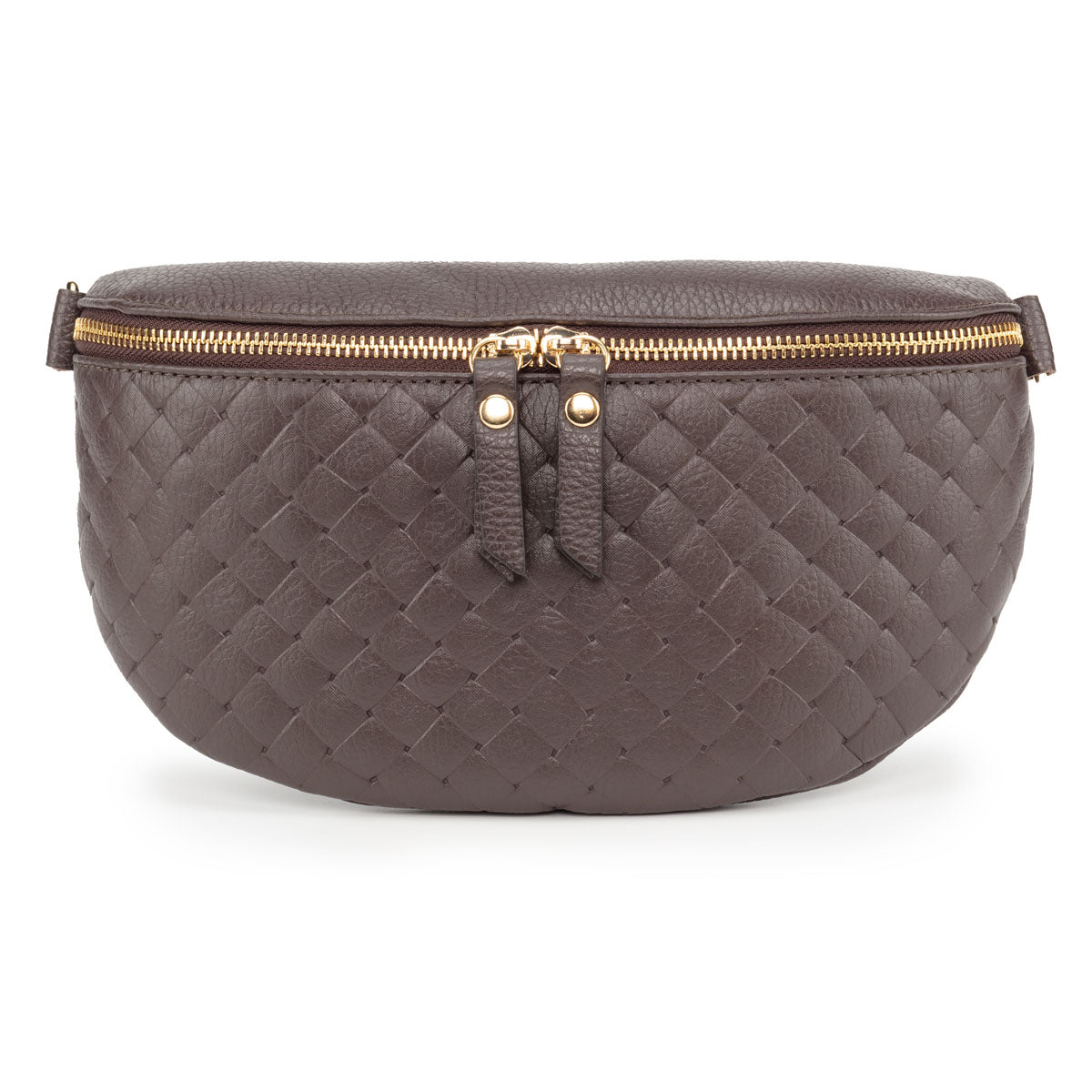 Elie Beaumont Woven Sling Bag Chocolate - Midi size