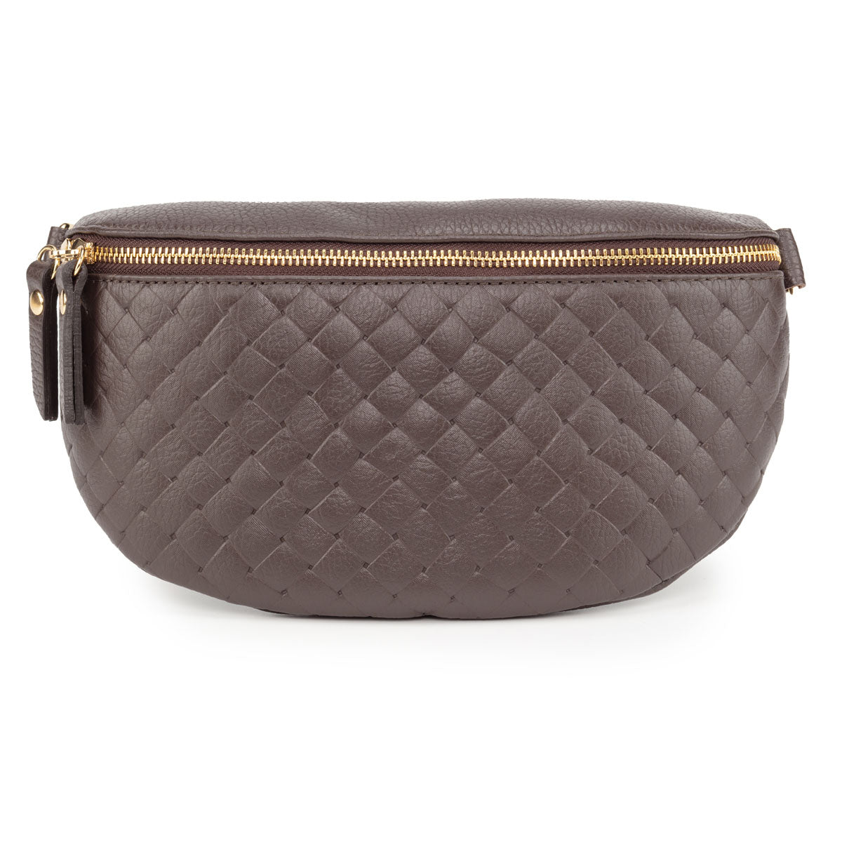 Elie Beaumont Woven Sling Bag Chocolate - Midi size