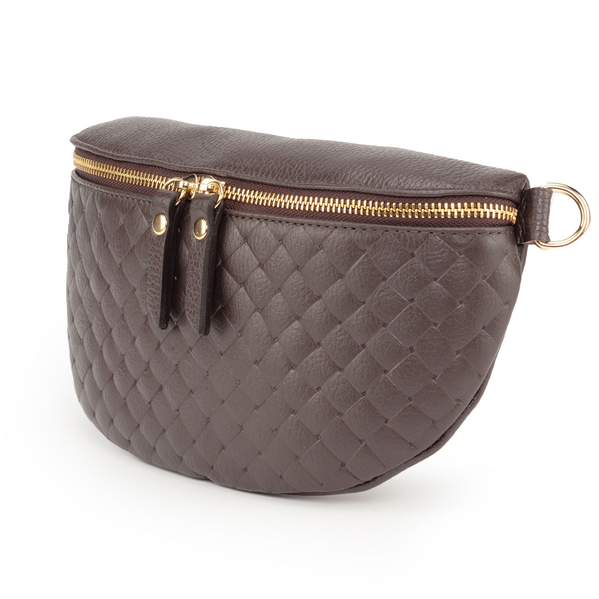 Elie Beaumont Woven Sling Bag Chocolate - Midi size
