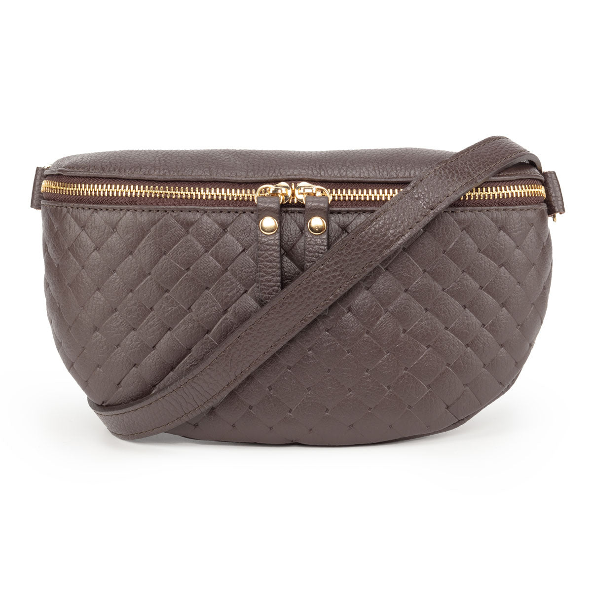 Elie Beaumont Woven Sling Bag Chocolate