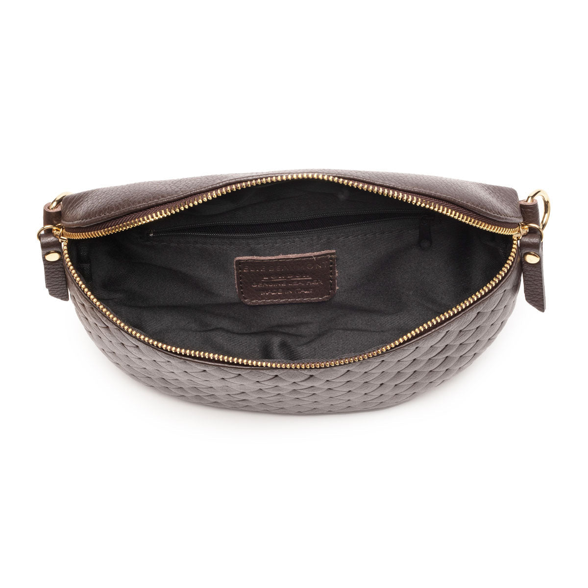 Elie Beaumont Woven Sling Bag Chocolate - Midi size