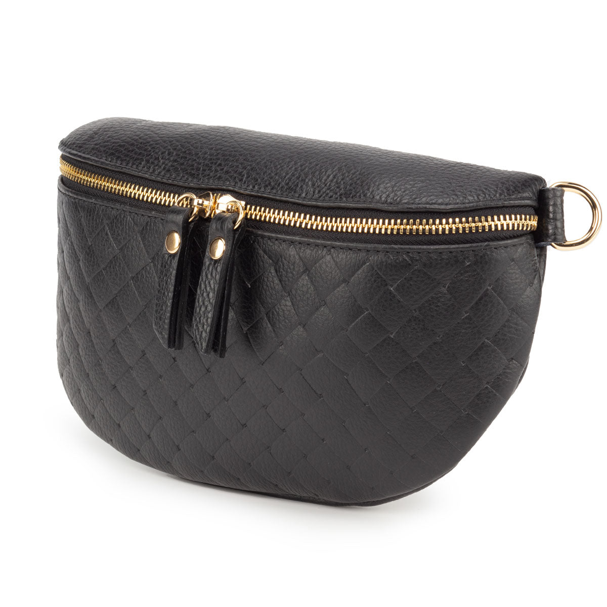 Elie Beaumont Woven Sling Bag Black - Midi size
