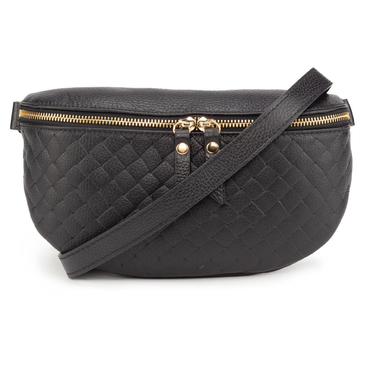 Elie Beaumont Woven Sling Bag Black - Midi size