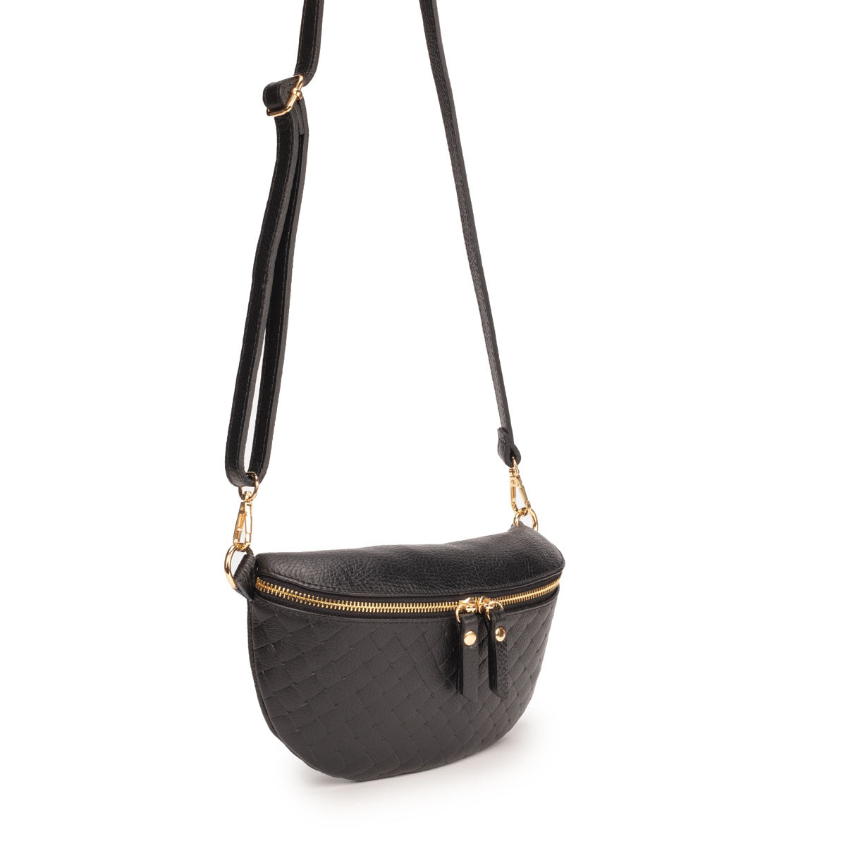 Elie Beaumont Woven Sling Bag Black - Midi size