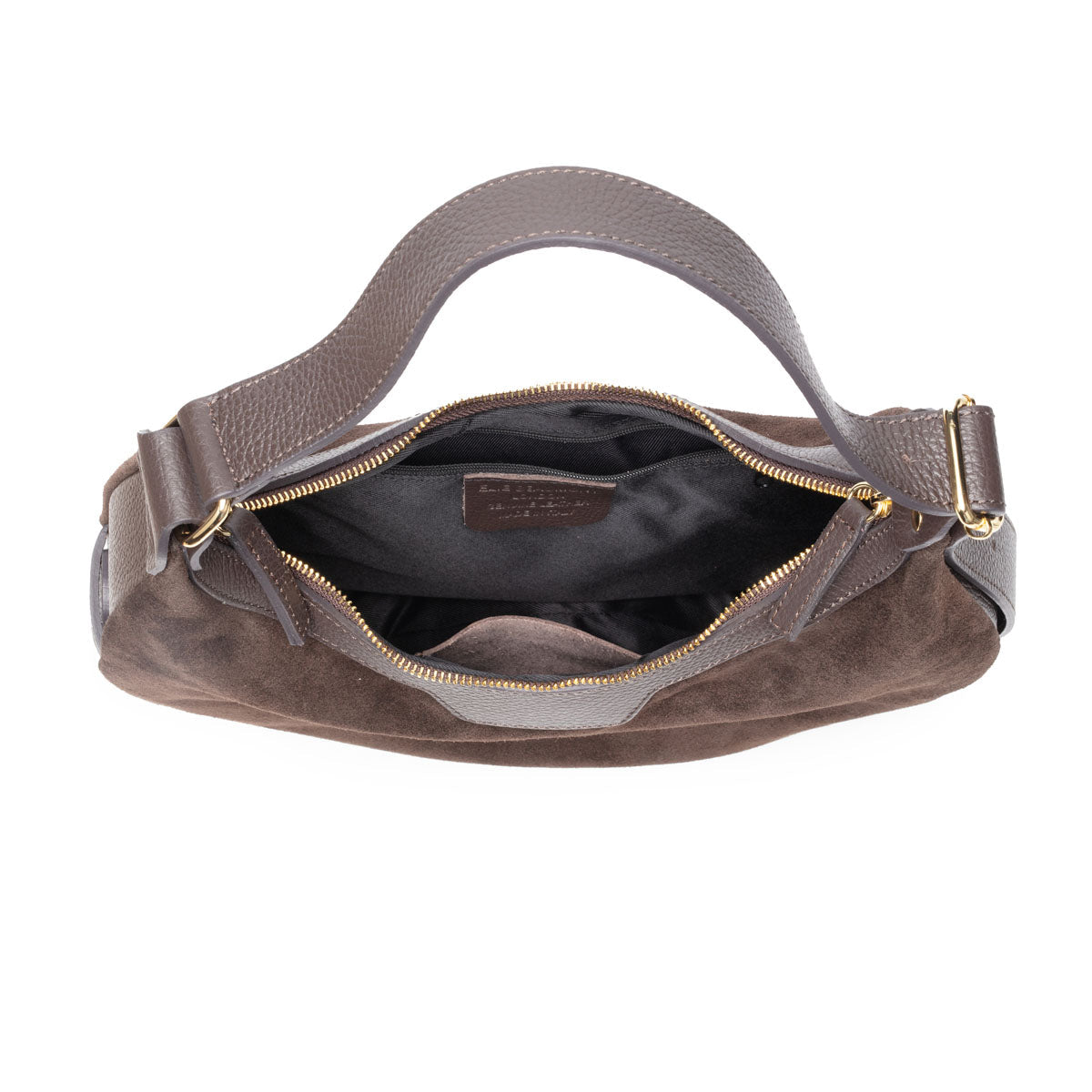 Elie Beaumont Crescent Suede Bag - Chocolate