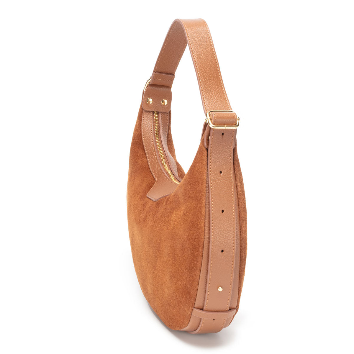 Elie Beaumont Crescent Suede Bag - Tan