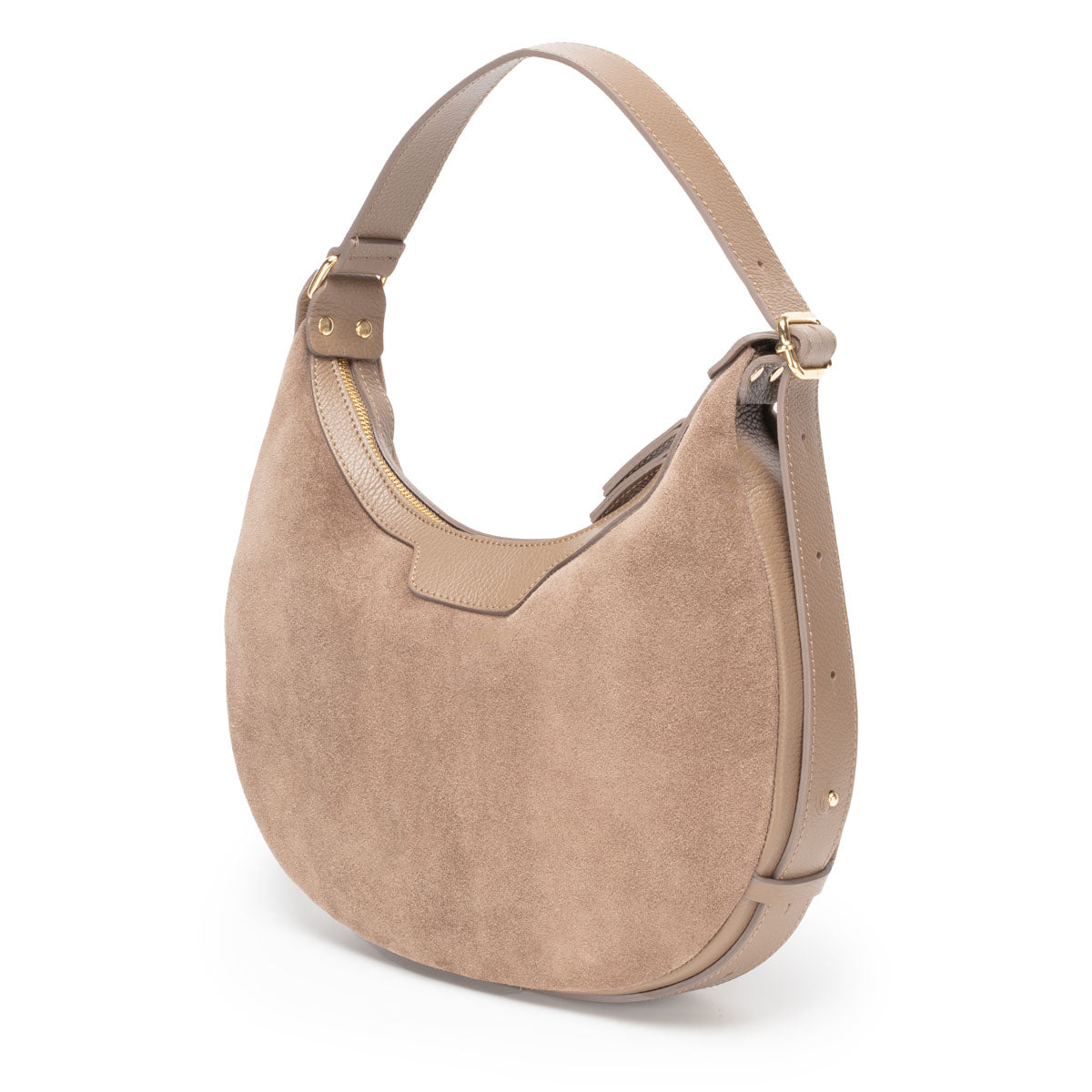 Elie Beaumont Crescent Suede Bag - Taupe