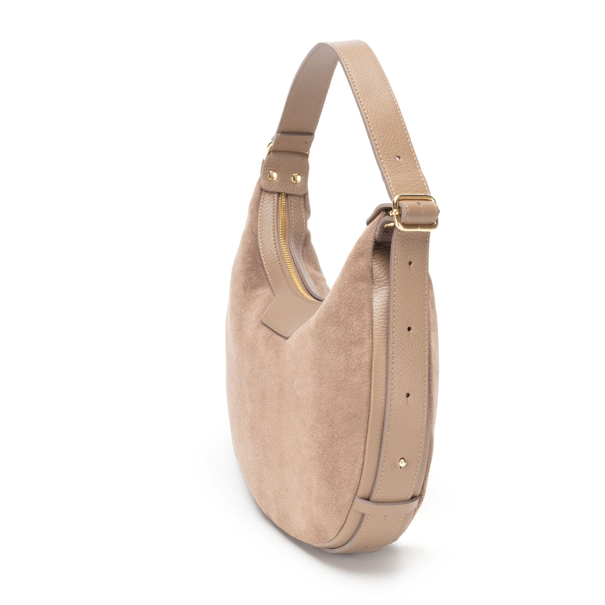 Elie Beaumont Crescent Suede Bag - Taupe