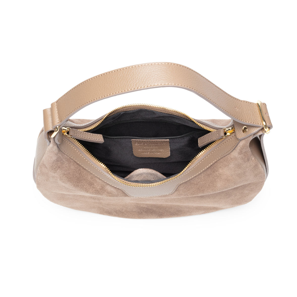 Elie Beaumont Crescent Suede Bag - Taupe