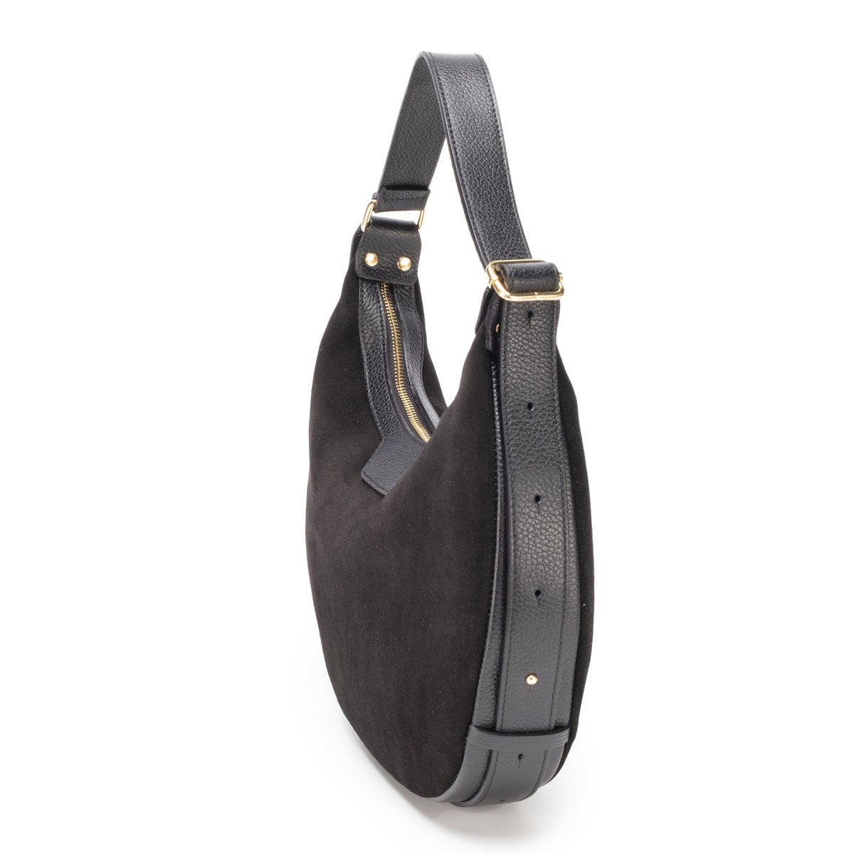 Elie Beaumont Crescent Suede Bag - Black