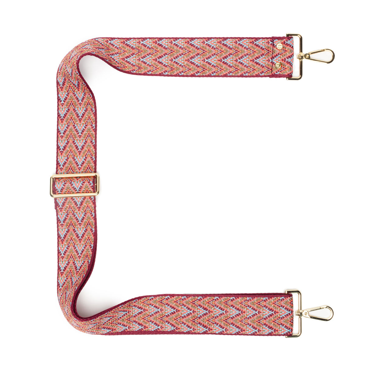 Elie Beaumont Crossbody strap - Burgundy Multi Chevron