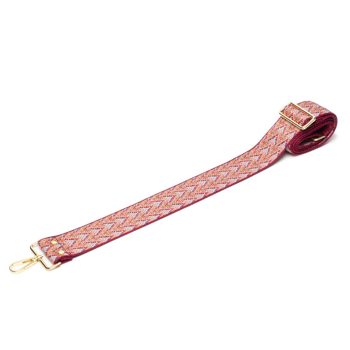 Elie Beaumont Crossbody strap - Burgundy Multi Chevron