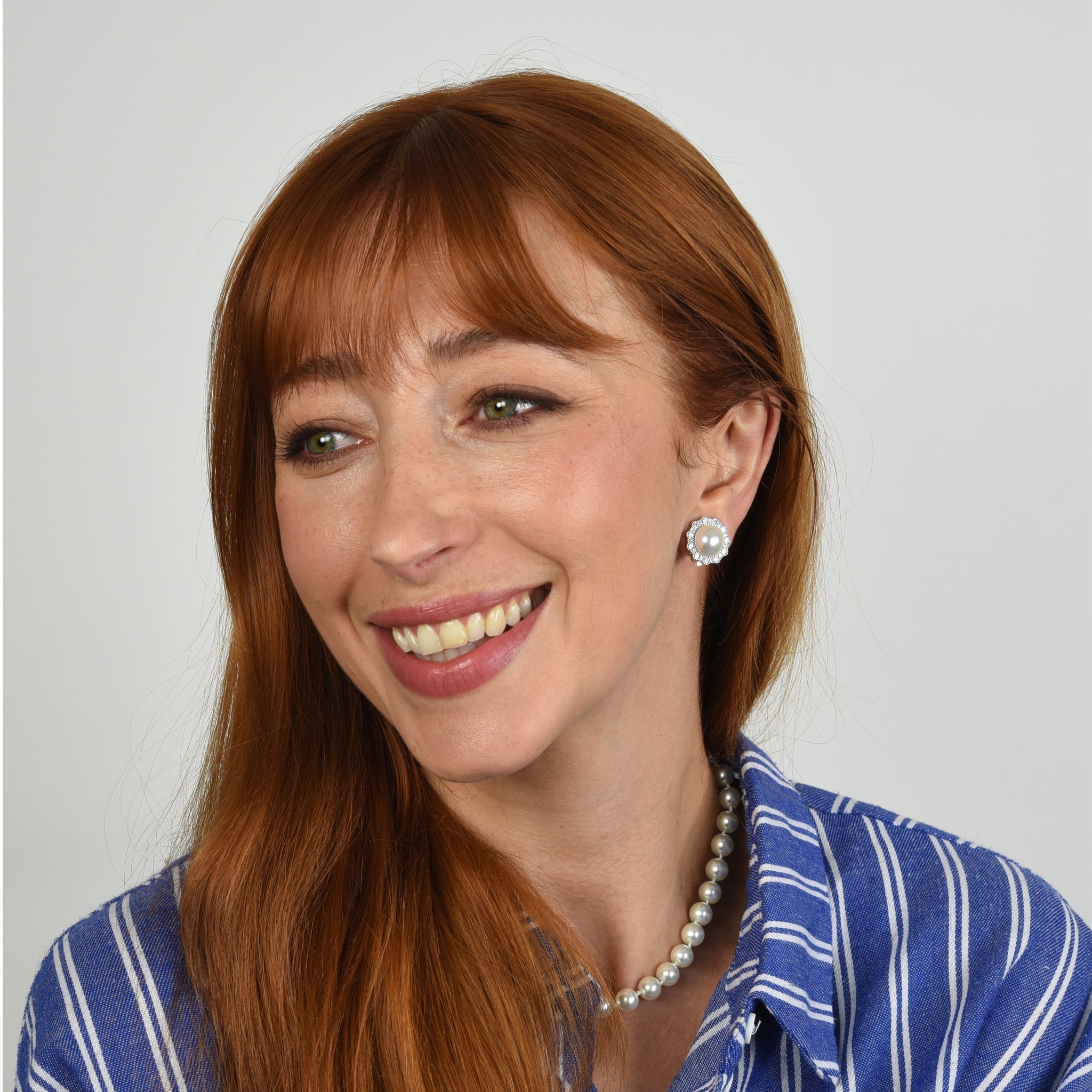 Cachet London Florantine Pearl Silver Clip on Earrings