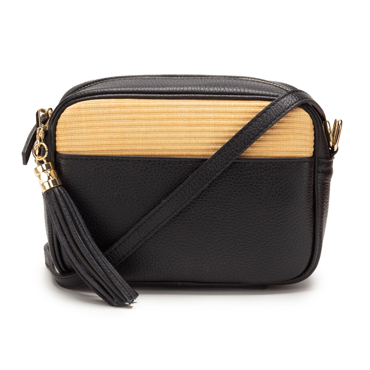 Elie Beaumont Raffia Crossbody - Black