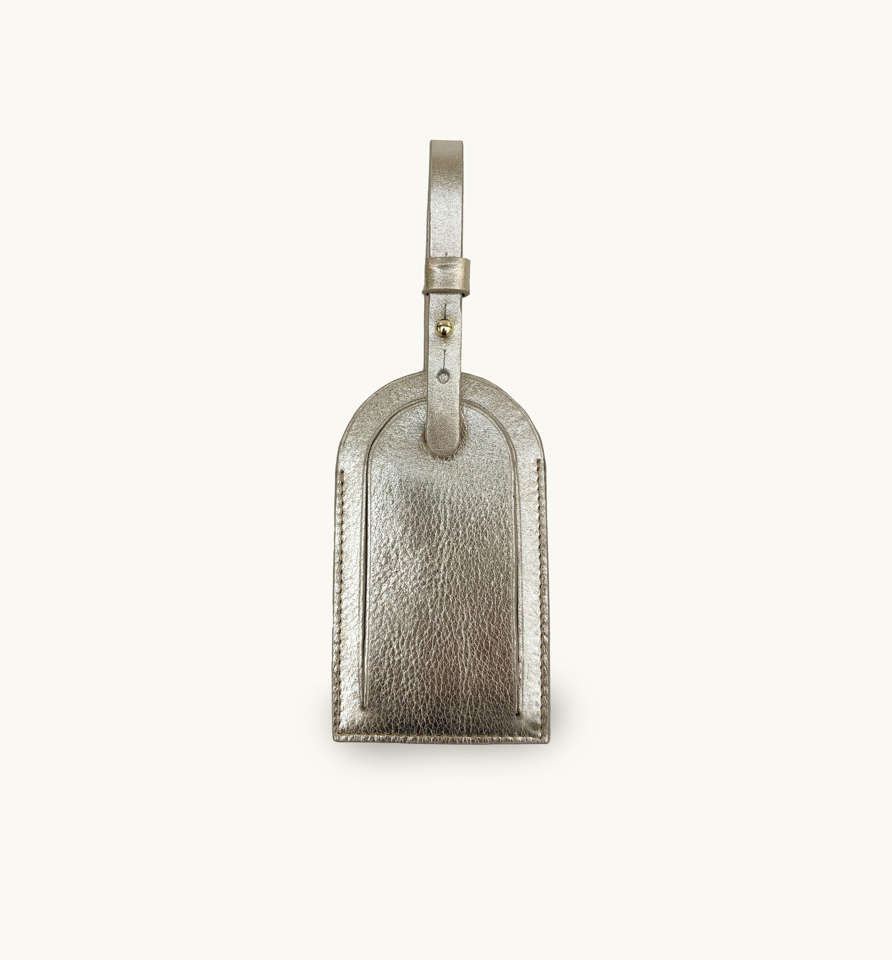 Apatchy London Gold Leather Luggage Tag and AirTag Gift Set