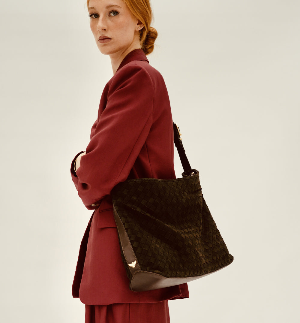 Apatchy London The Holly Chocolate Suede Bag