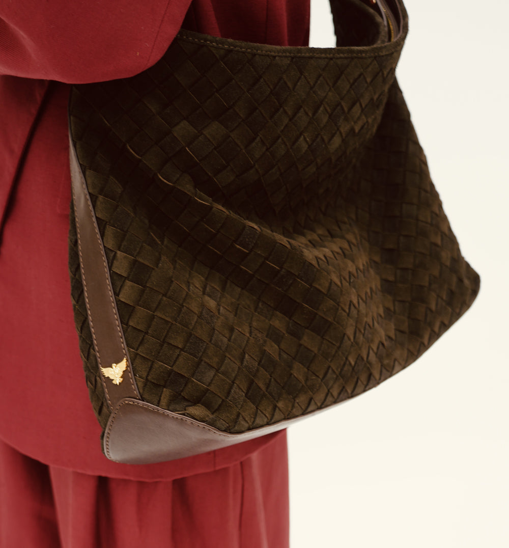 Apatchy London The Holly Chocolate Suede Bag