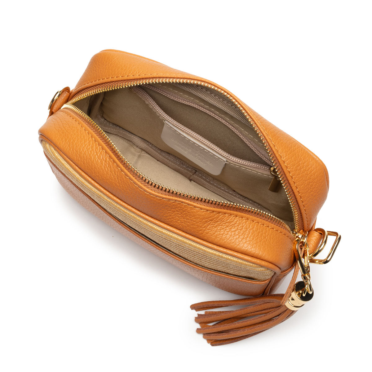 Elie Beaumont Raffia Crossbody - Camel