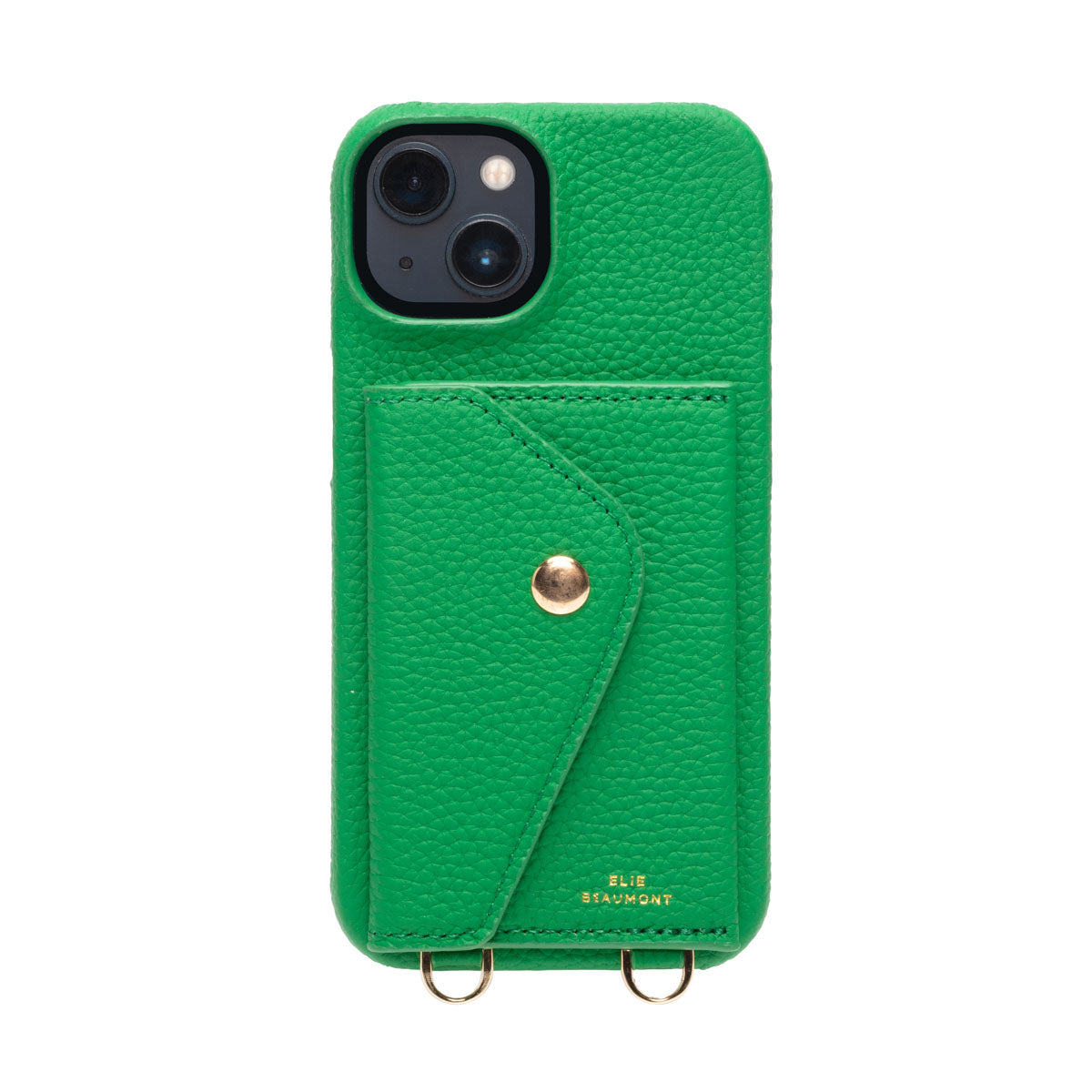Elie Beaumont Genuine Leather iPhone Case - Jade - Green Inca Lanyard