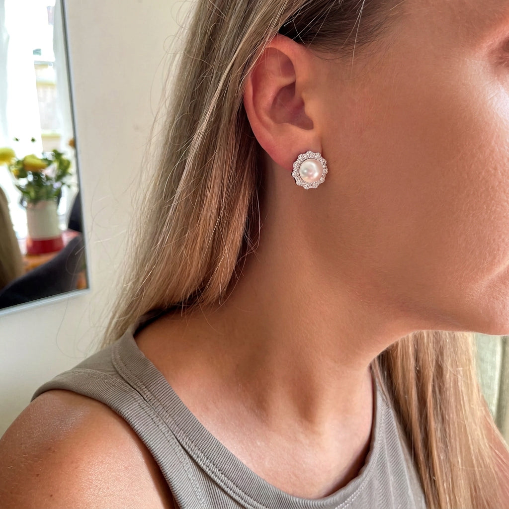 Jasmin Pearl Silver Earrings