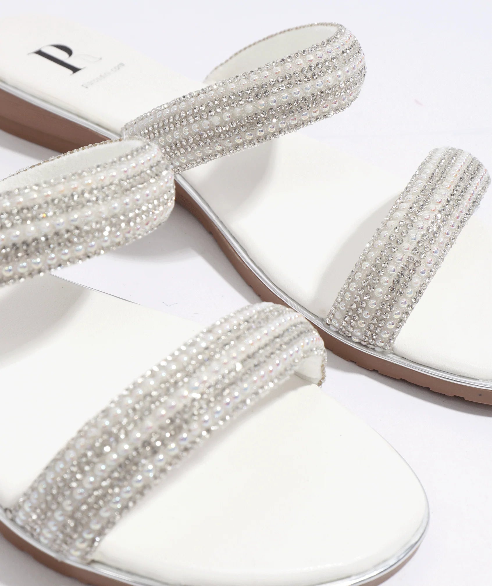 Kalippo - Silver Embellished Wedged Mule Sandals