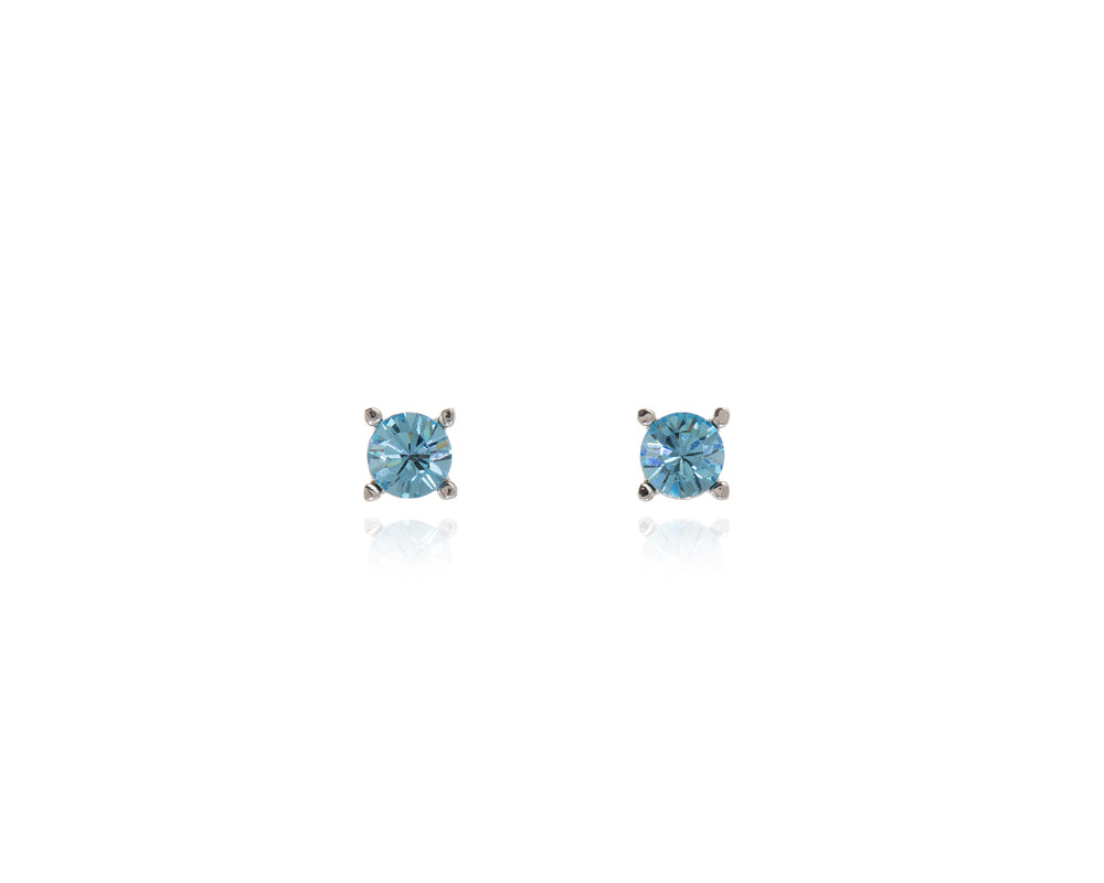 Laine 6mm Aquamarine Silver Earrings
