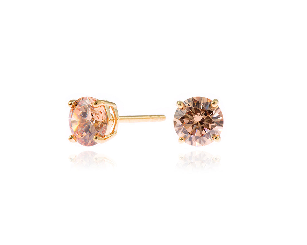 Lana 6mm Champagne Earrings