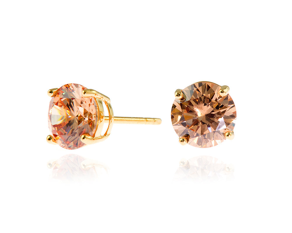 Lana 8mm Champagne Earrings