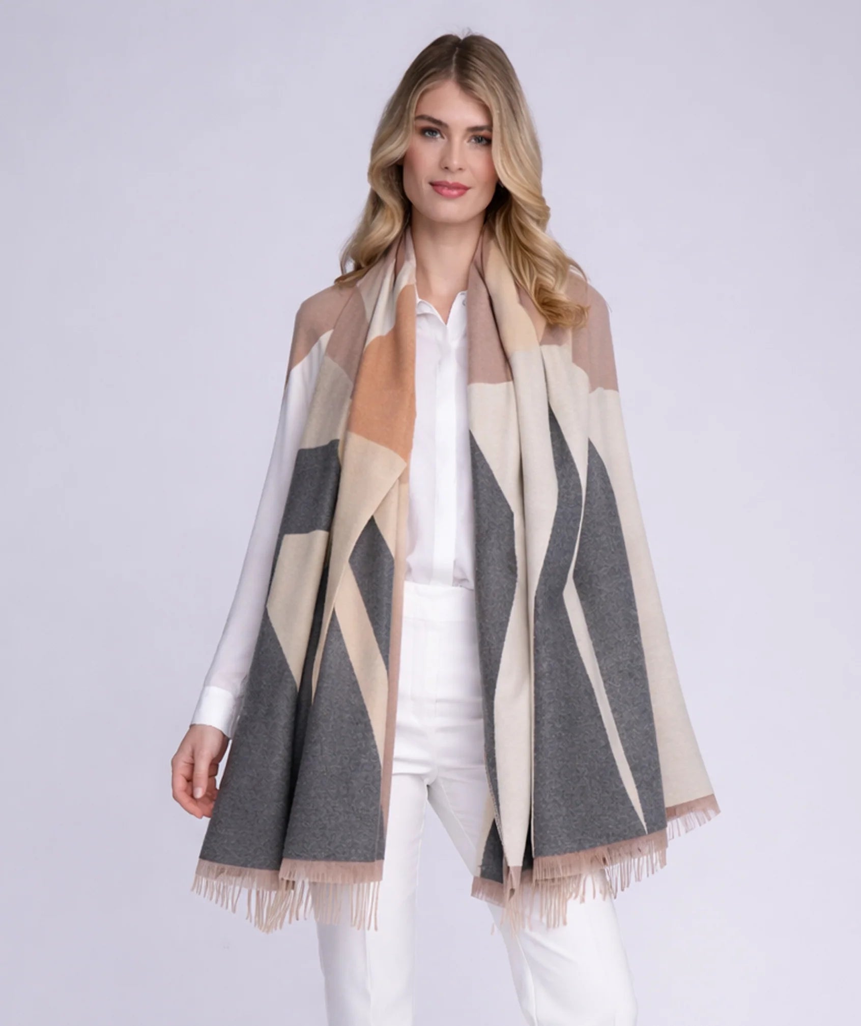 Geometric Print Oversized Scarf