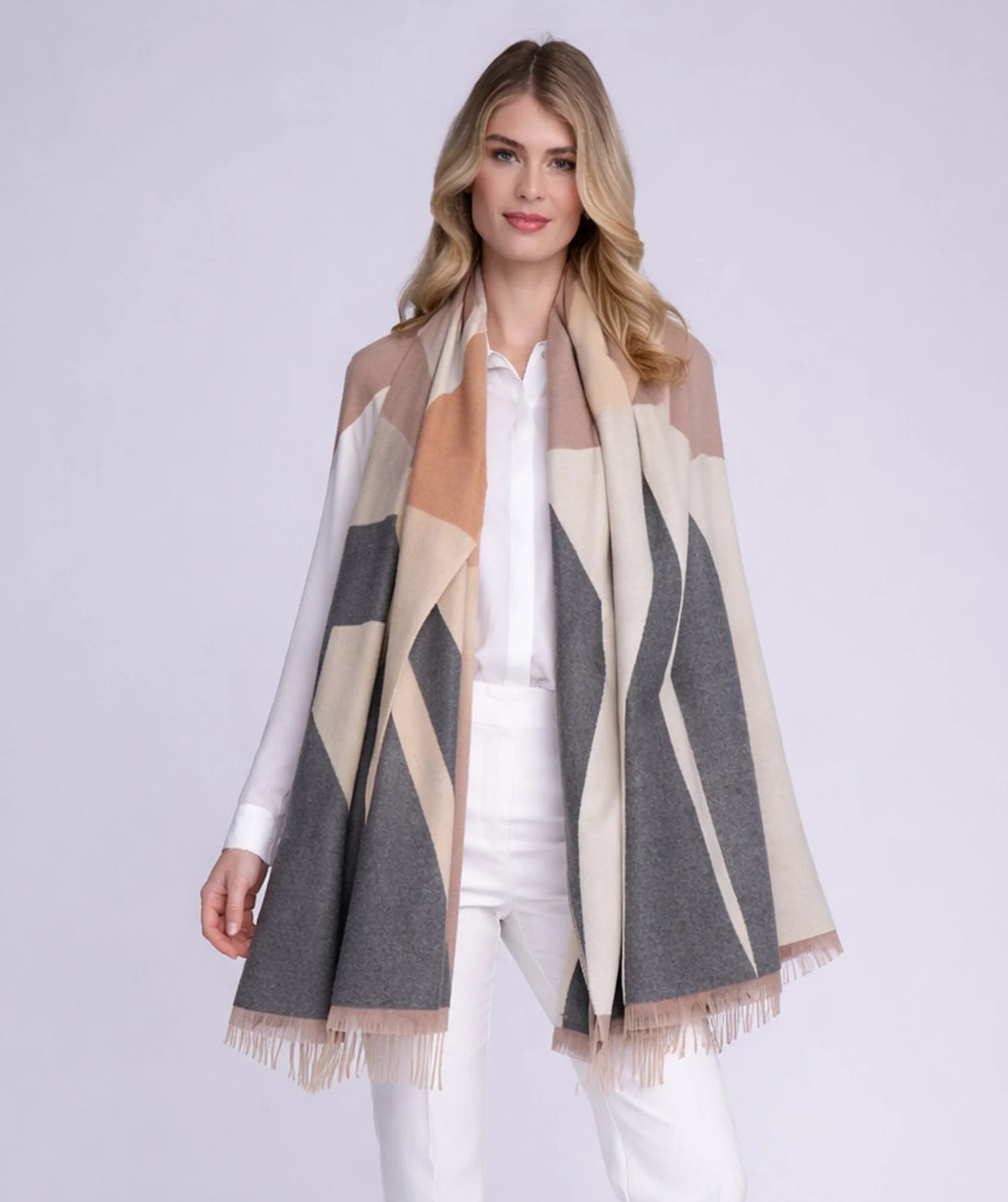 Geometric Print Oversized Scarf