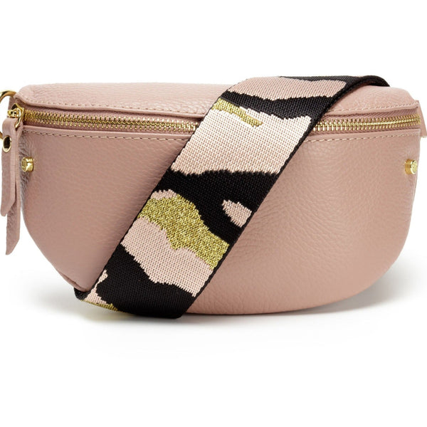 Elie Beaumont Sling Bag - Light Mauve with Pink Camouflage Strap