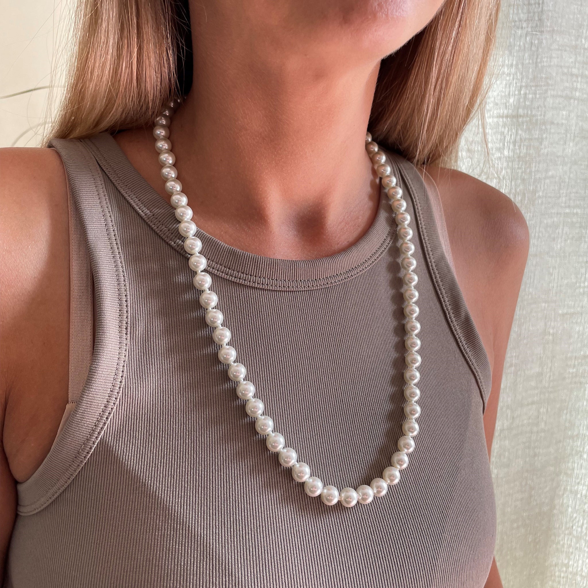 Mabel Silver 60cm Pearl Necklace