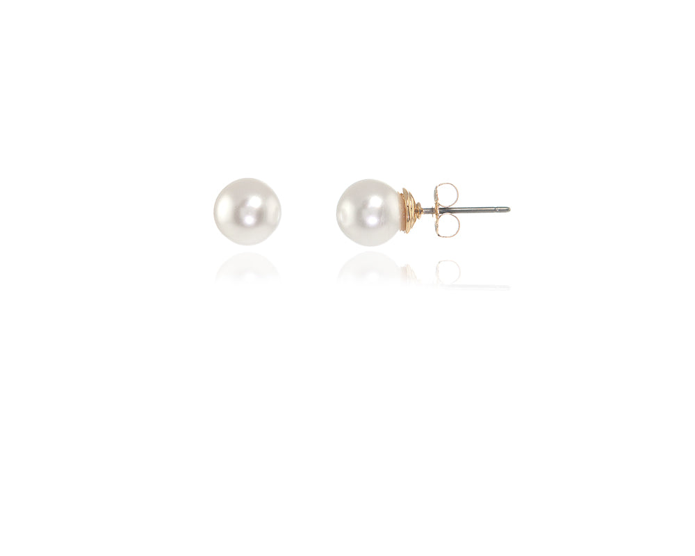 Mac 8 White Pearl Earrings