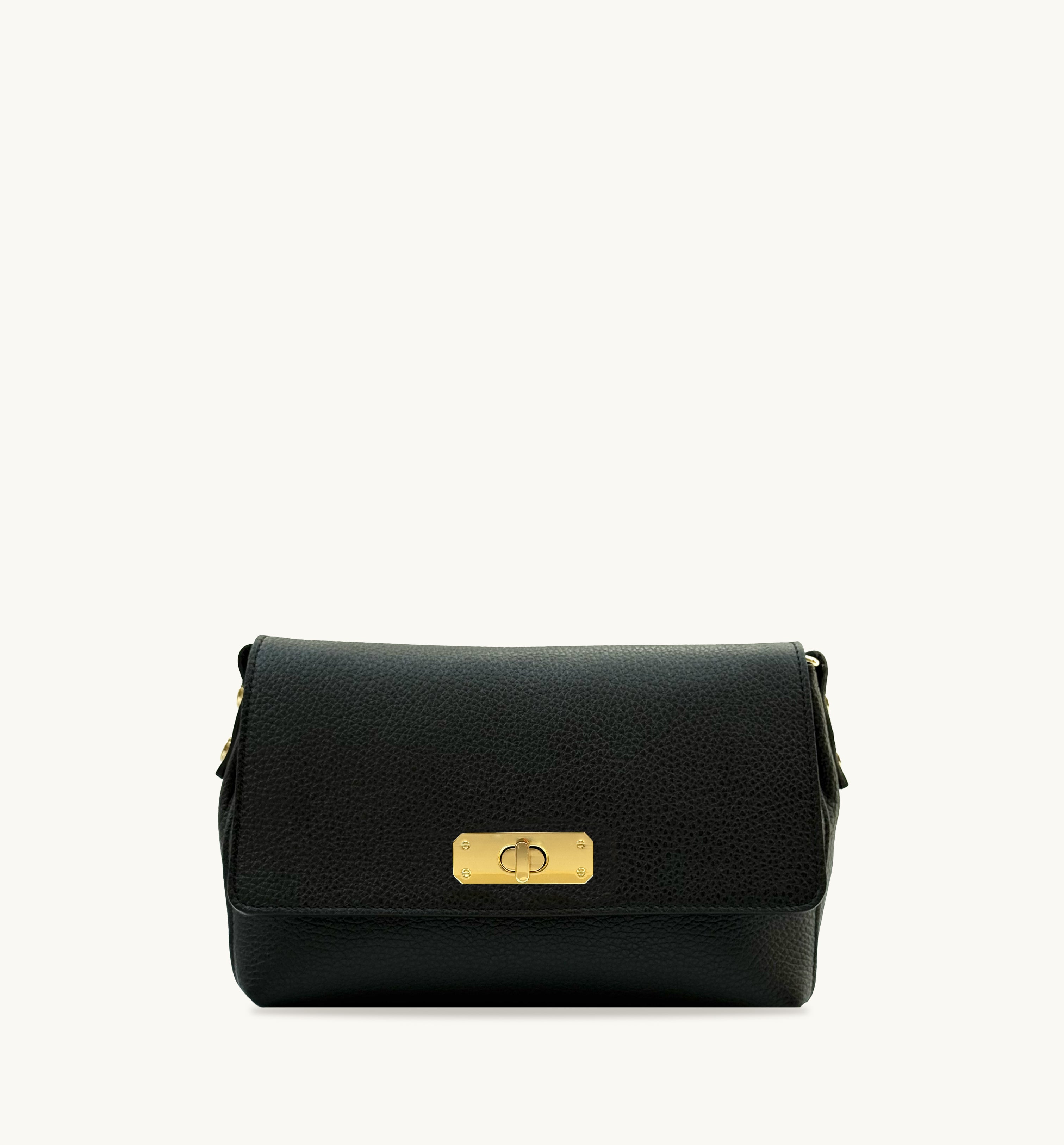 Apatchy London The Maisie Midi Black Leather Bag