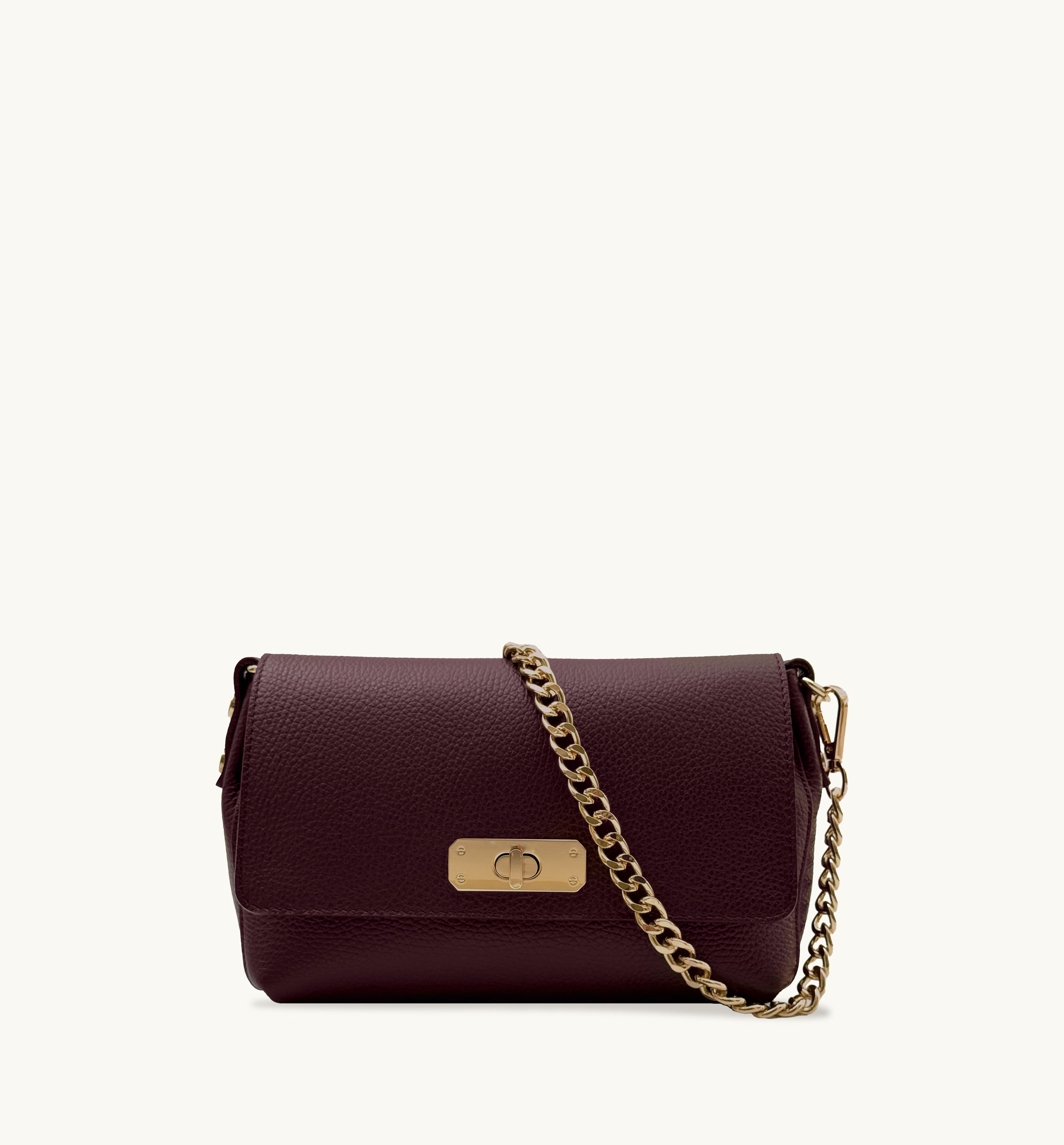 Apatchy London The Maisie Midi Burgundy Leather Bag