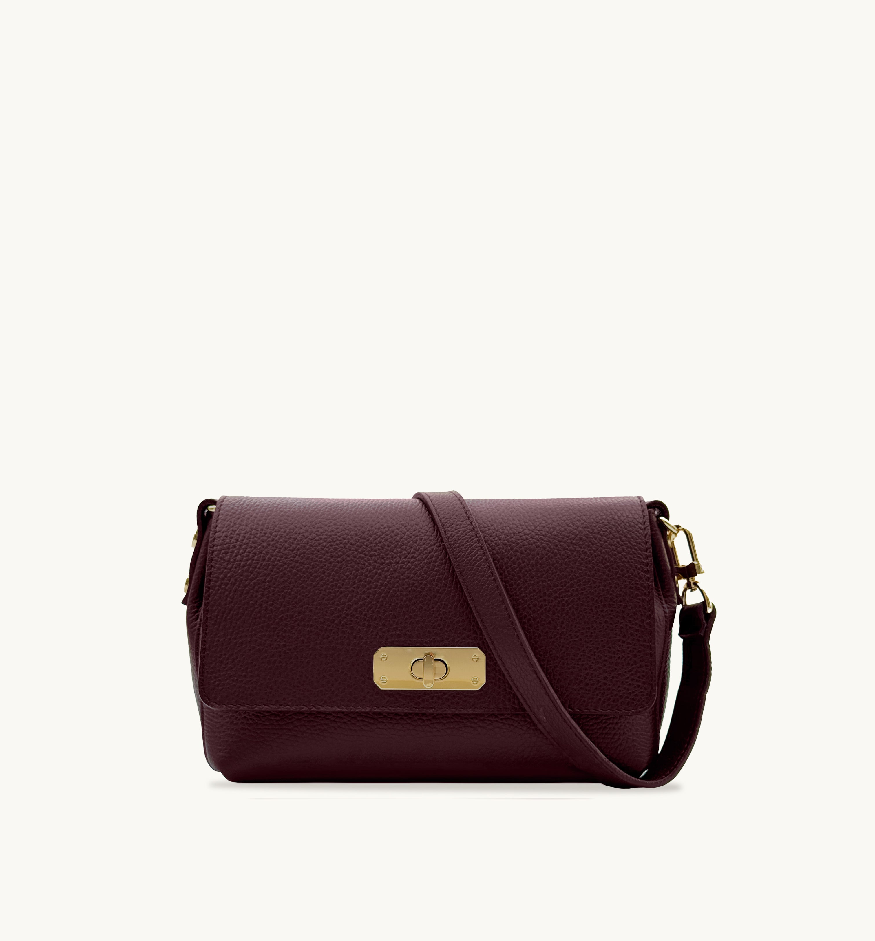 Apatchy London The Maisie Midi Burgundy Leather Bag
