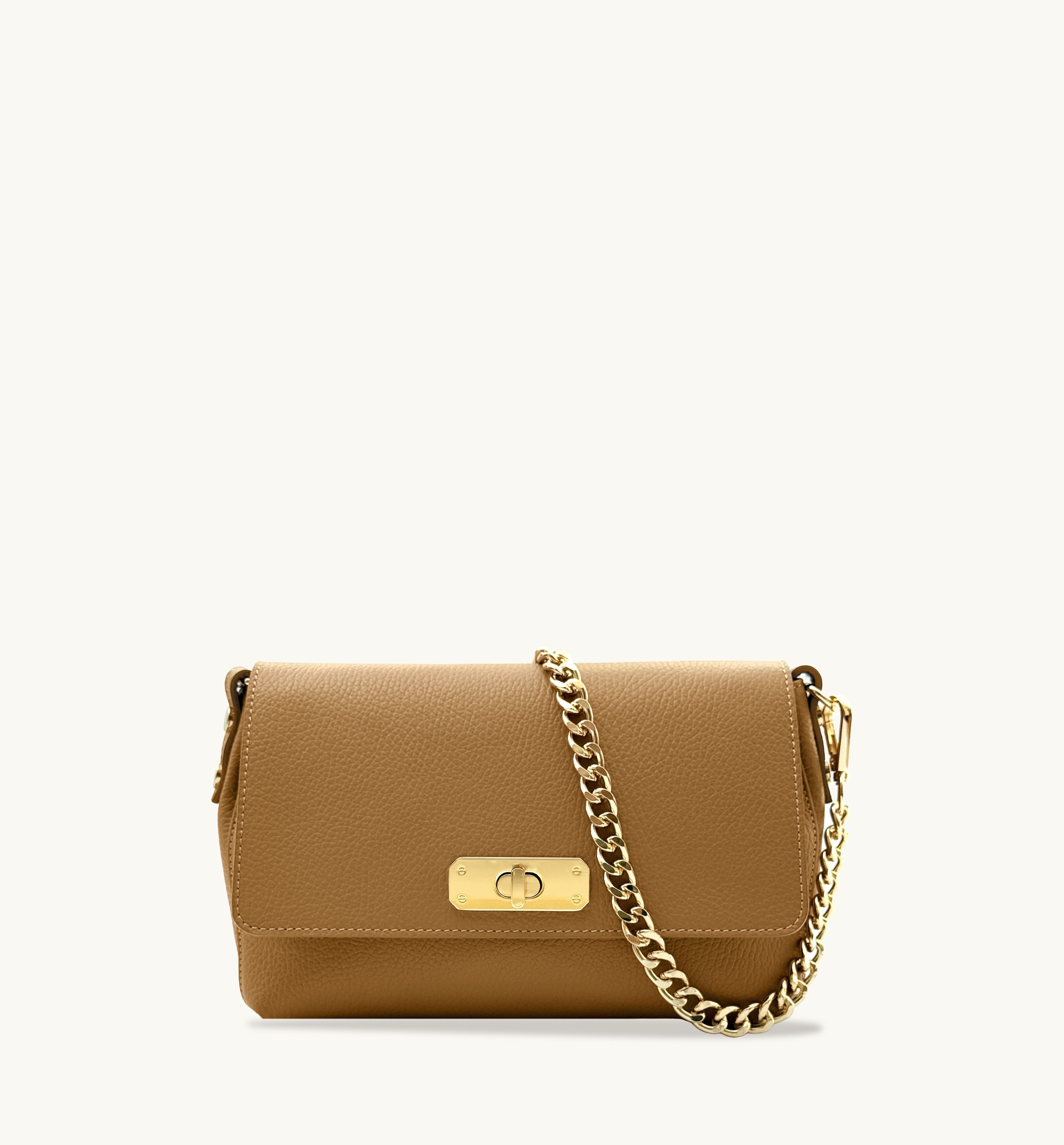 Apatchy London The Maisie Midi Sand Leather Bag