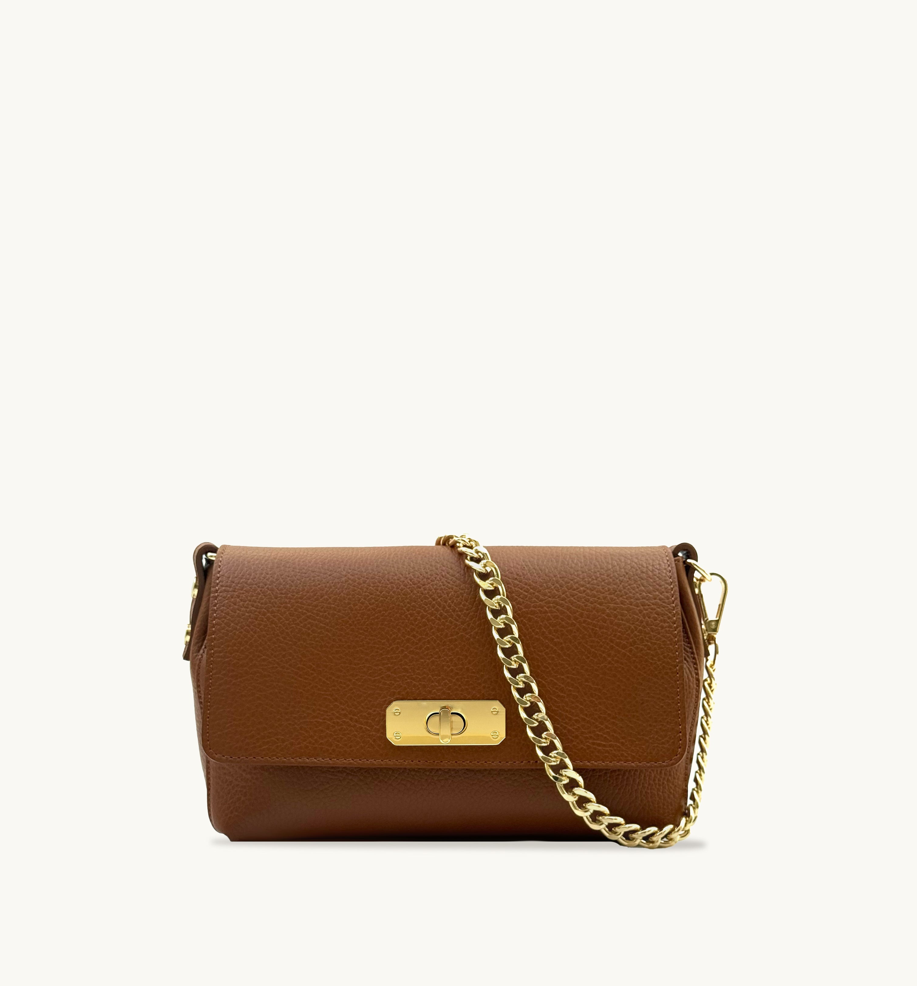 Apatchy London The Maisie Midi Tan Leather Bag