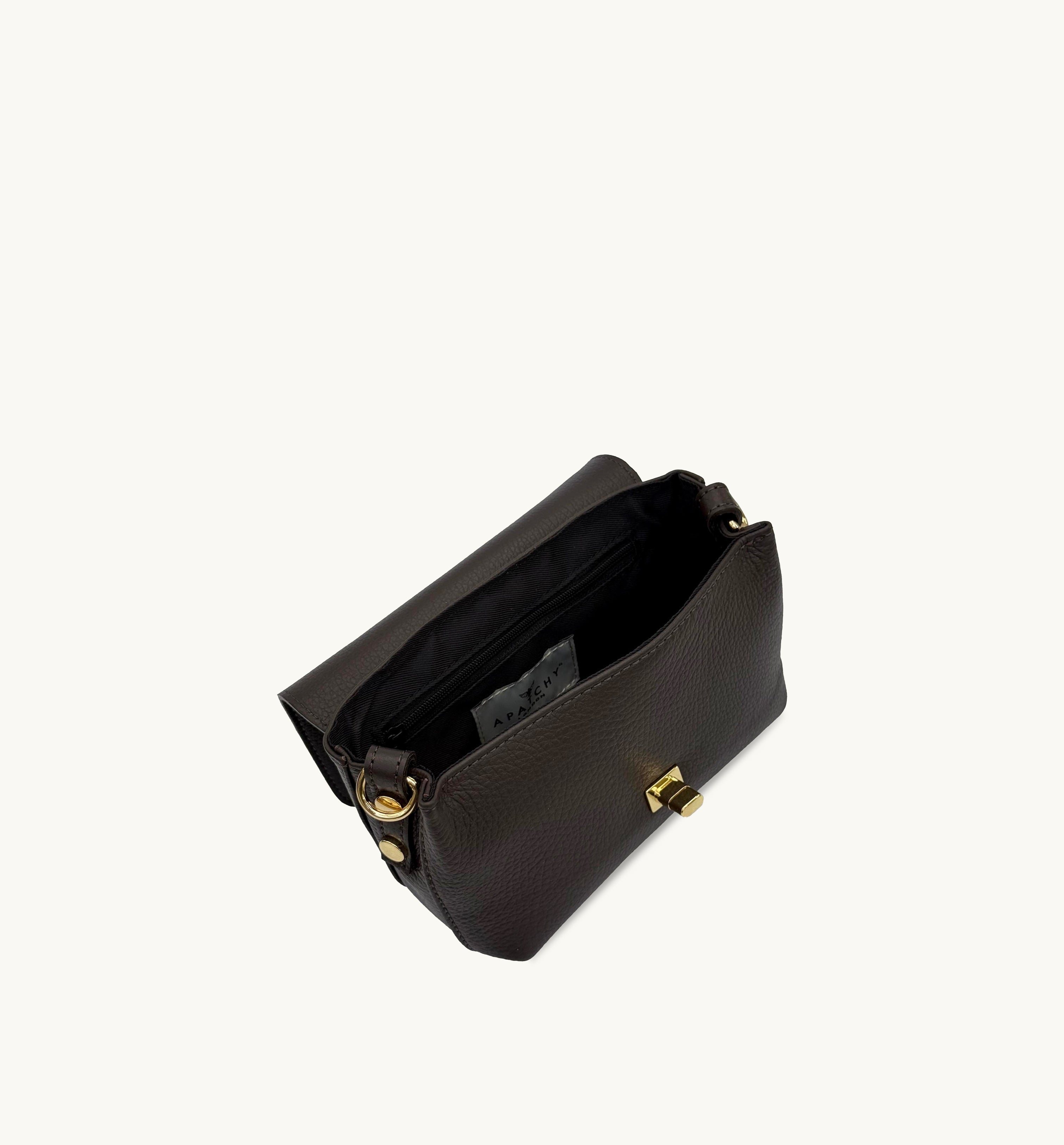 Apatchy London The Maisie Mini Chocolate Leather Bag