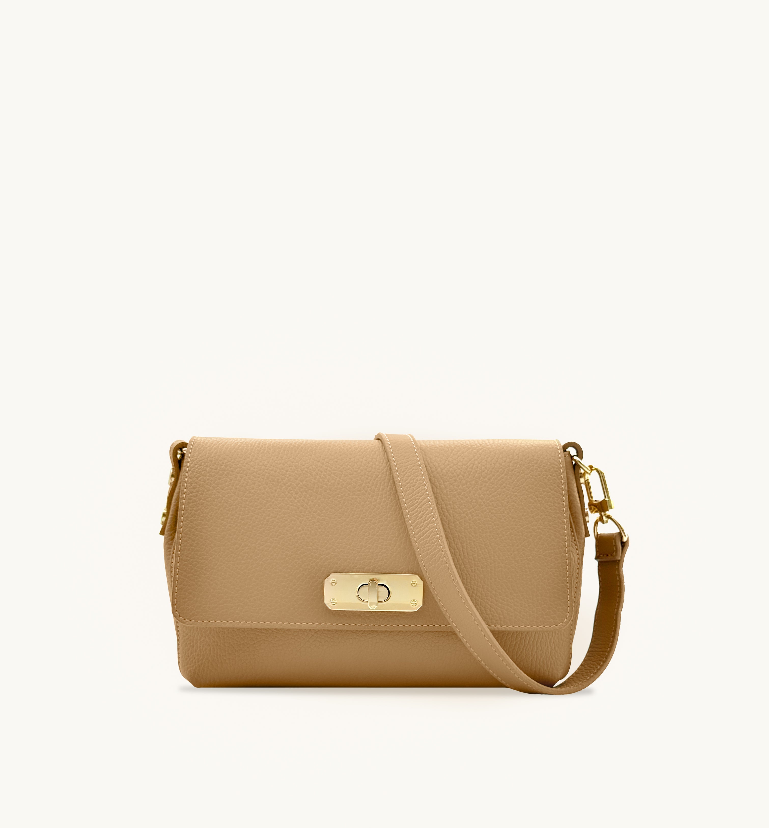 Apatchy London The Maisie Midi Sand Leather Bag